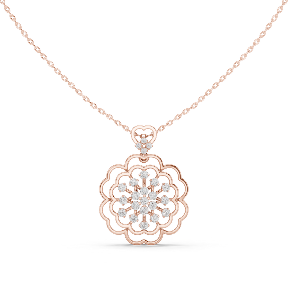 Nova Cluster Lab Grown Diamond Charm Pendant