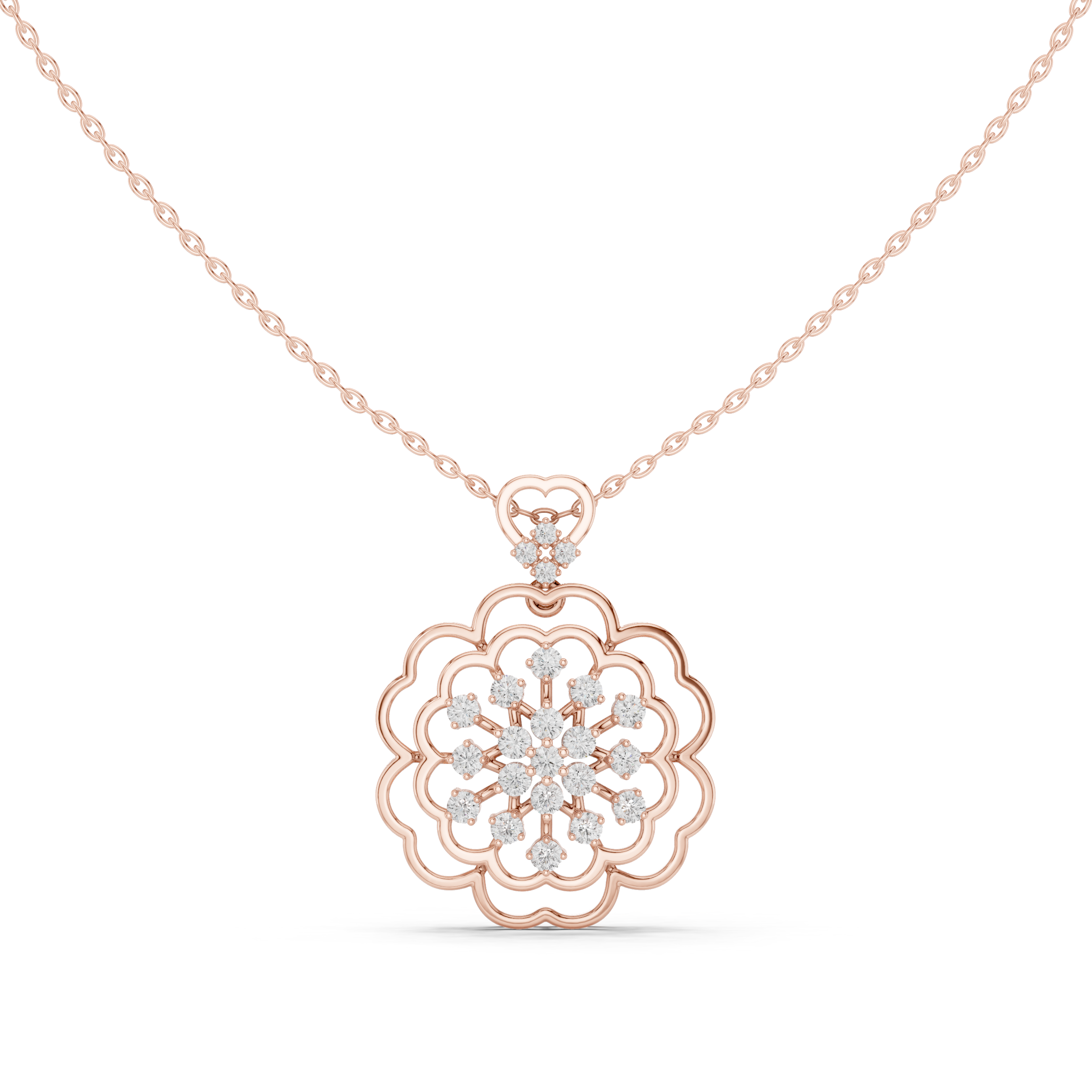 Nova Cluster Lab Grown Diamond Charm Pendant