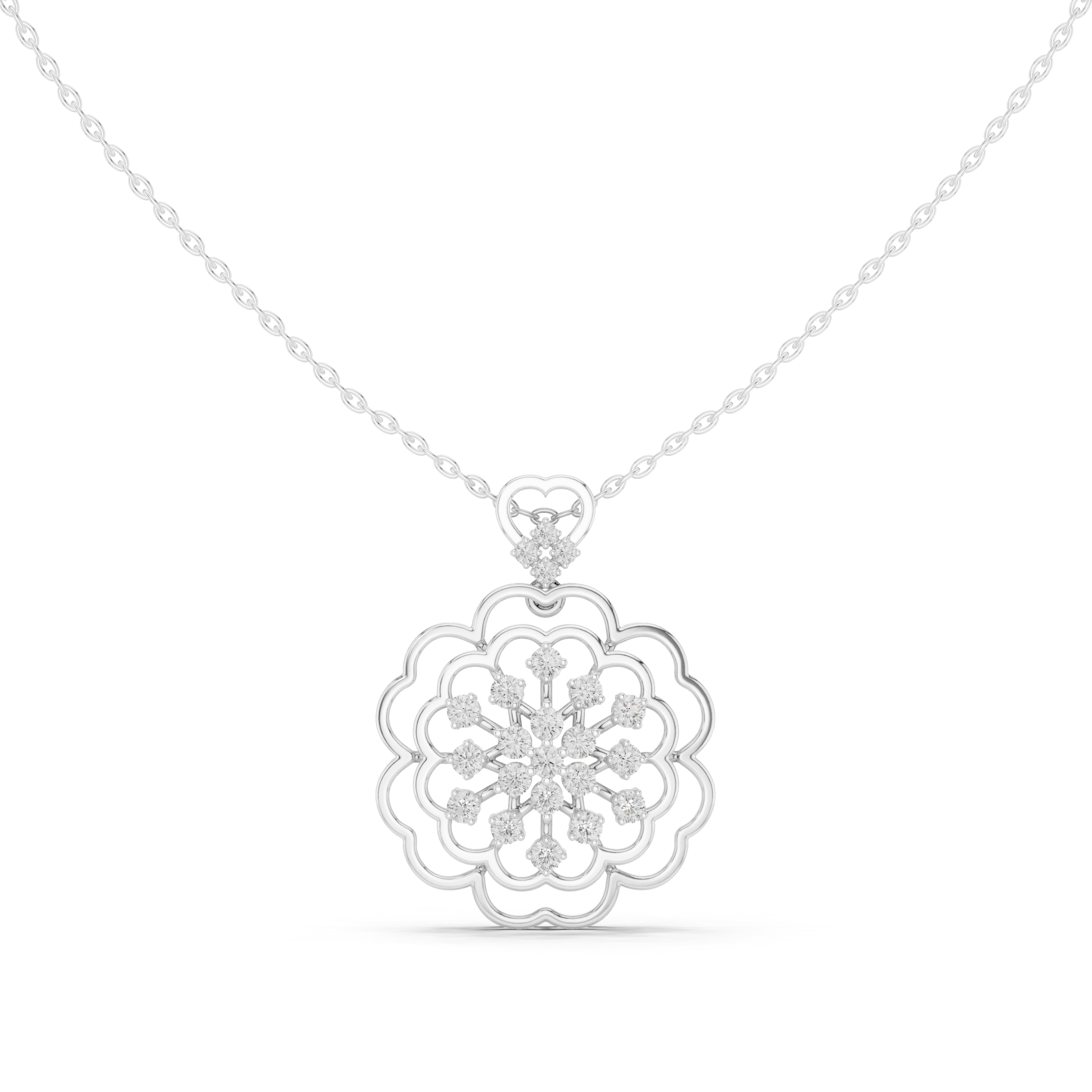 Nova Cluster Lab Grown Diamond Charm Pendant
