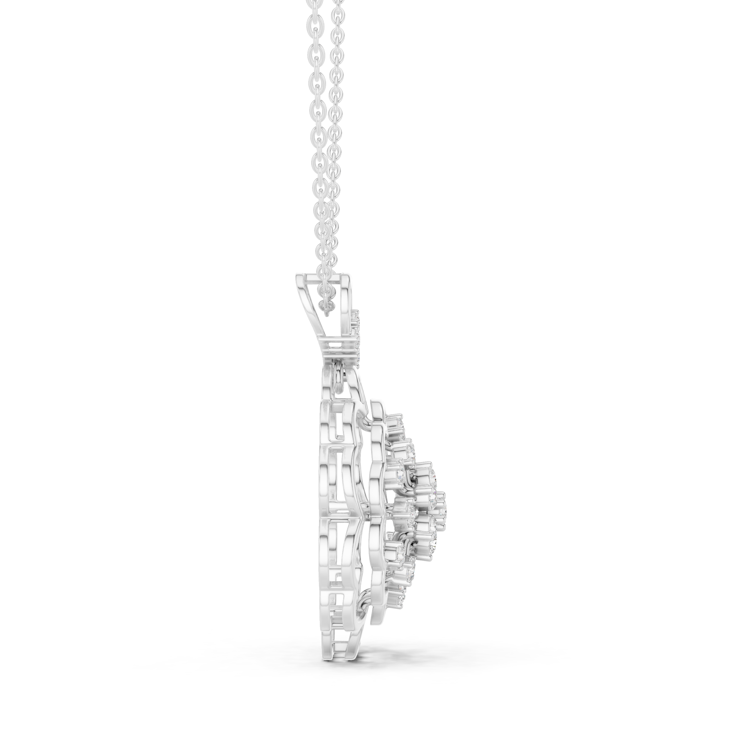 Nova Cluster Lab Grown Diamond Charm Pendant