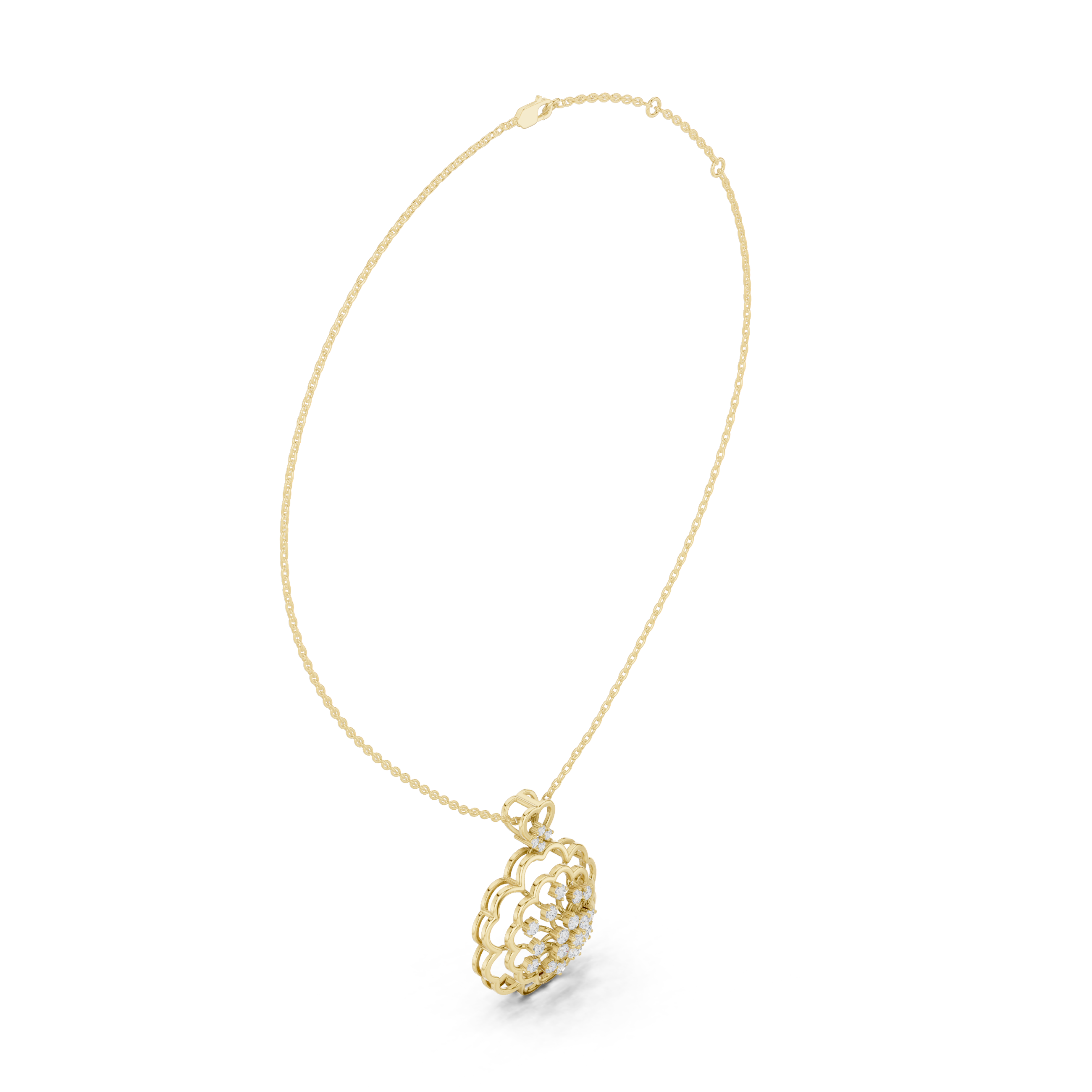 Nova Cluster Lab Grown Diamond Charm Pendant
