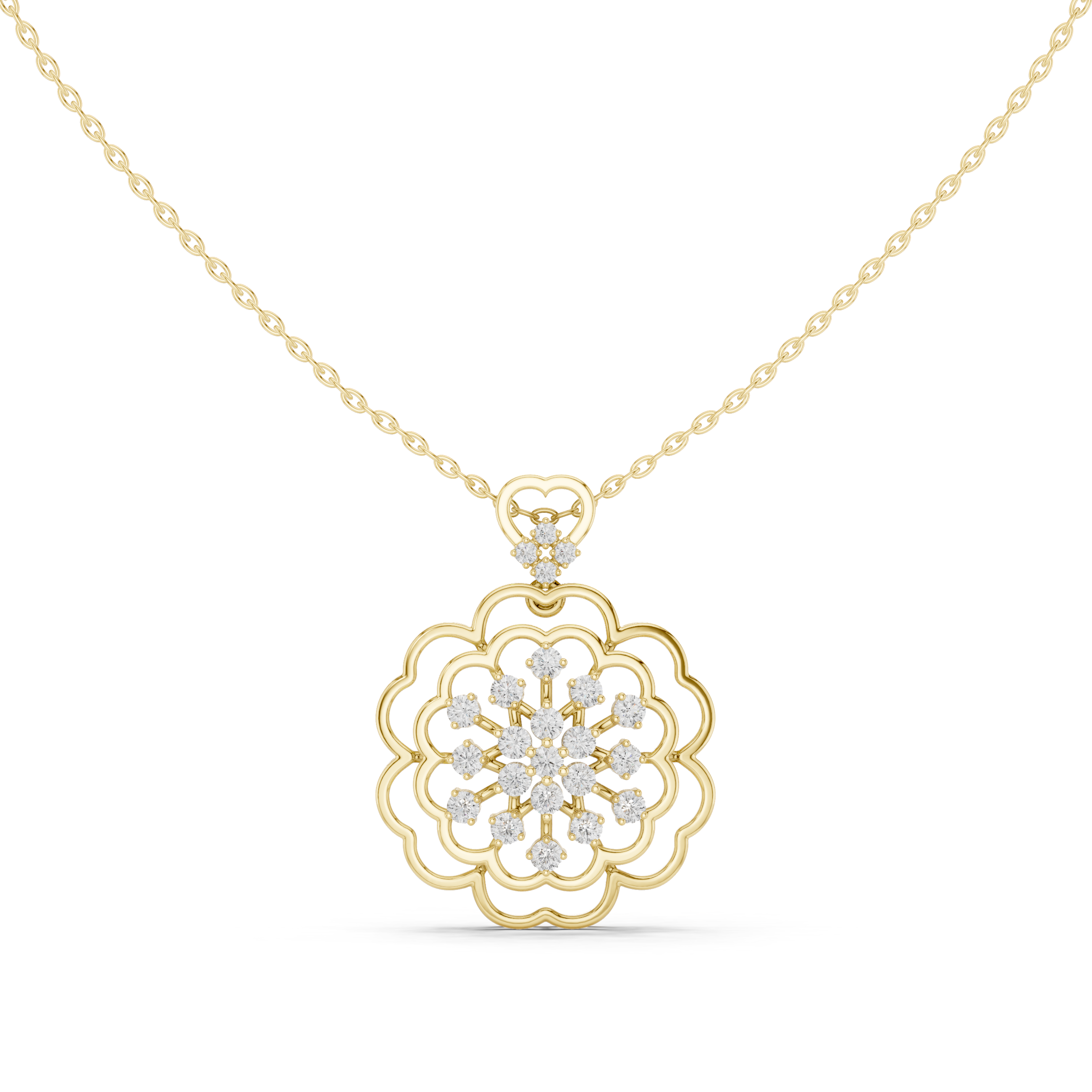 Nova Cluster Lab Grown Diamond Charm Pendant