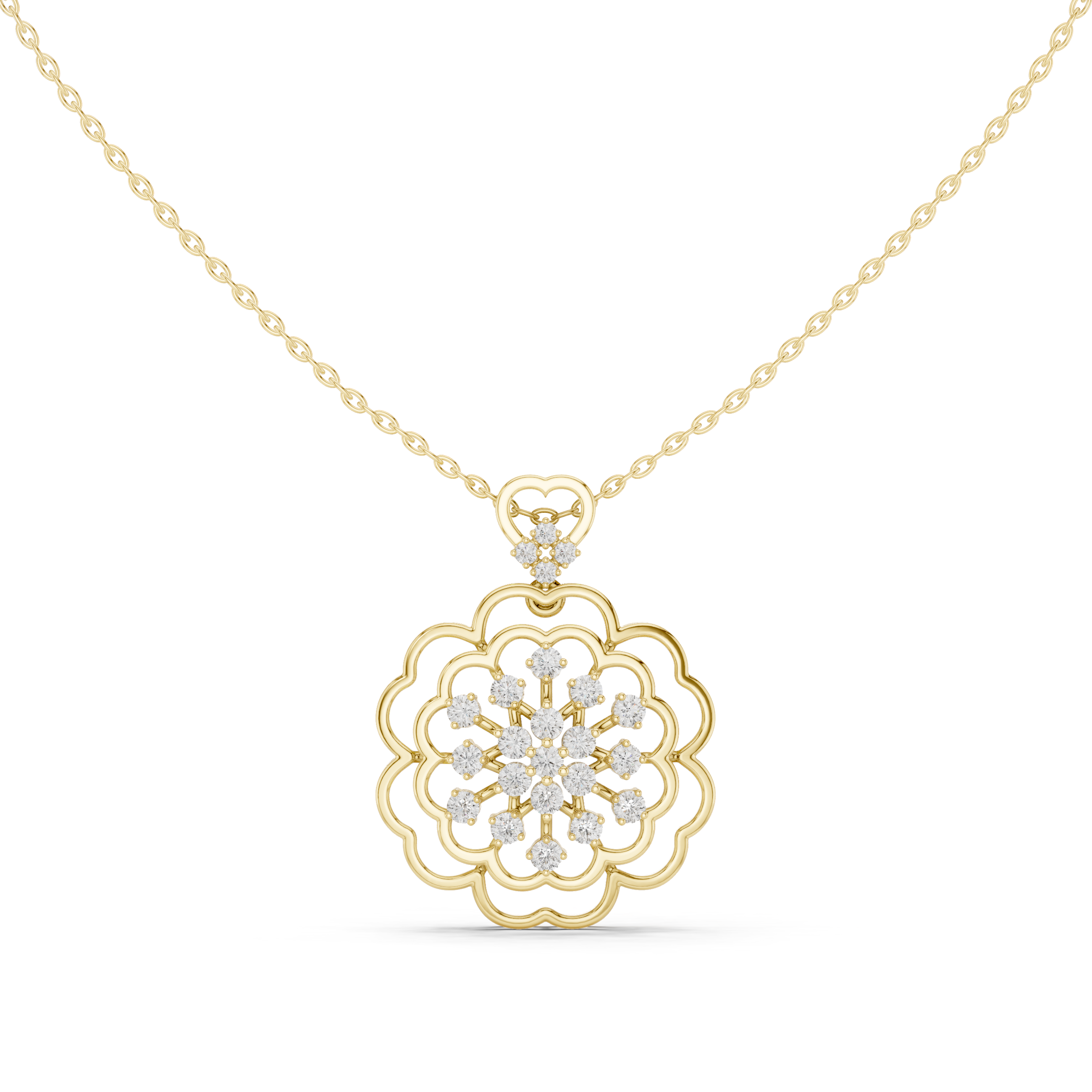 Nova Cluster Lab Grown Diamond Charm Pendant