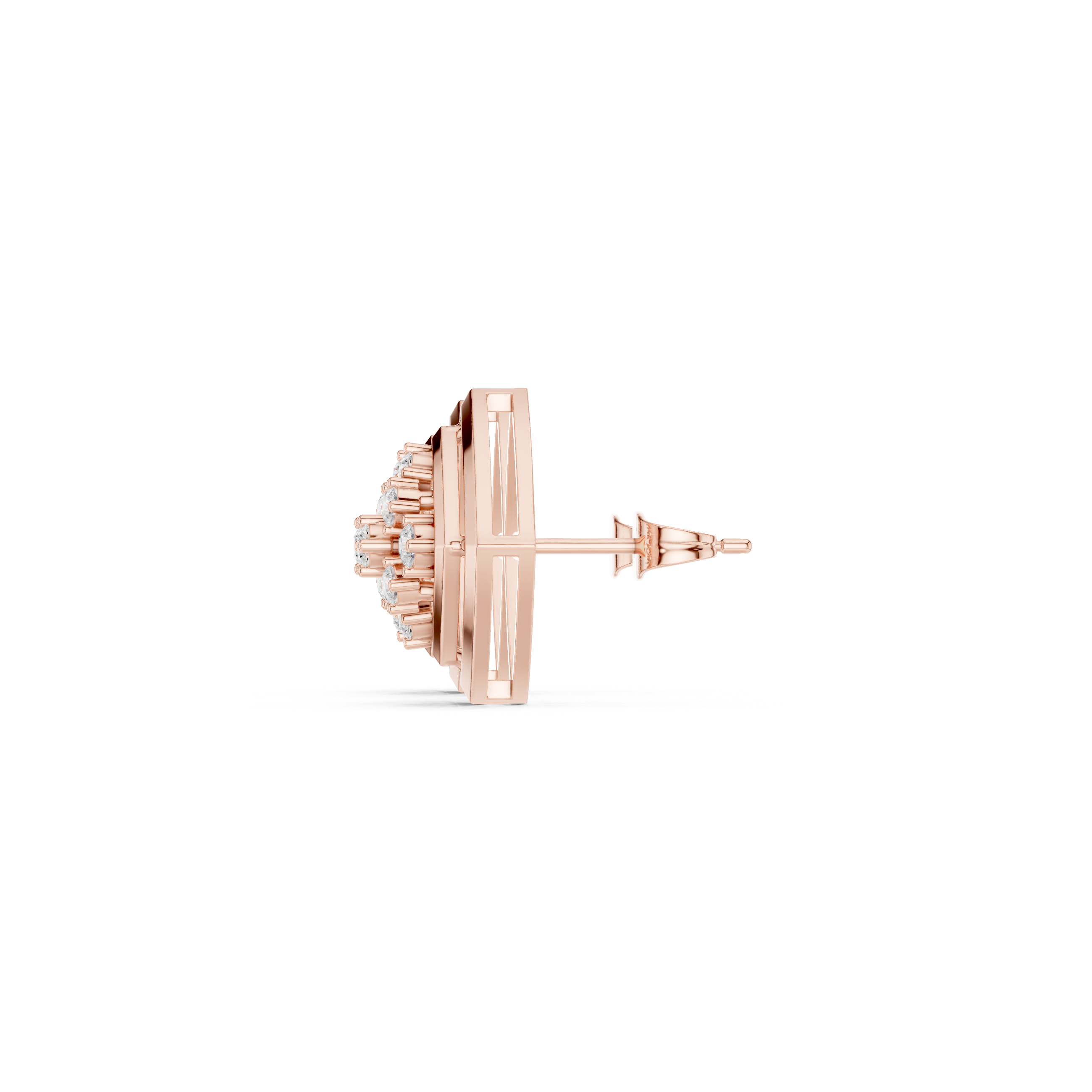 Lotus Petal Lab Grown Diamond Earrings Pairs