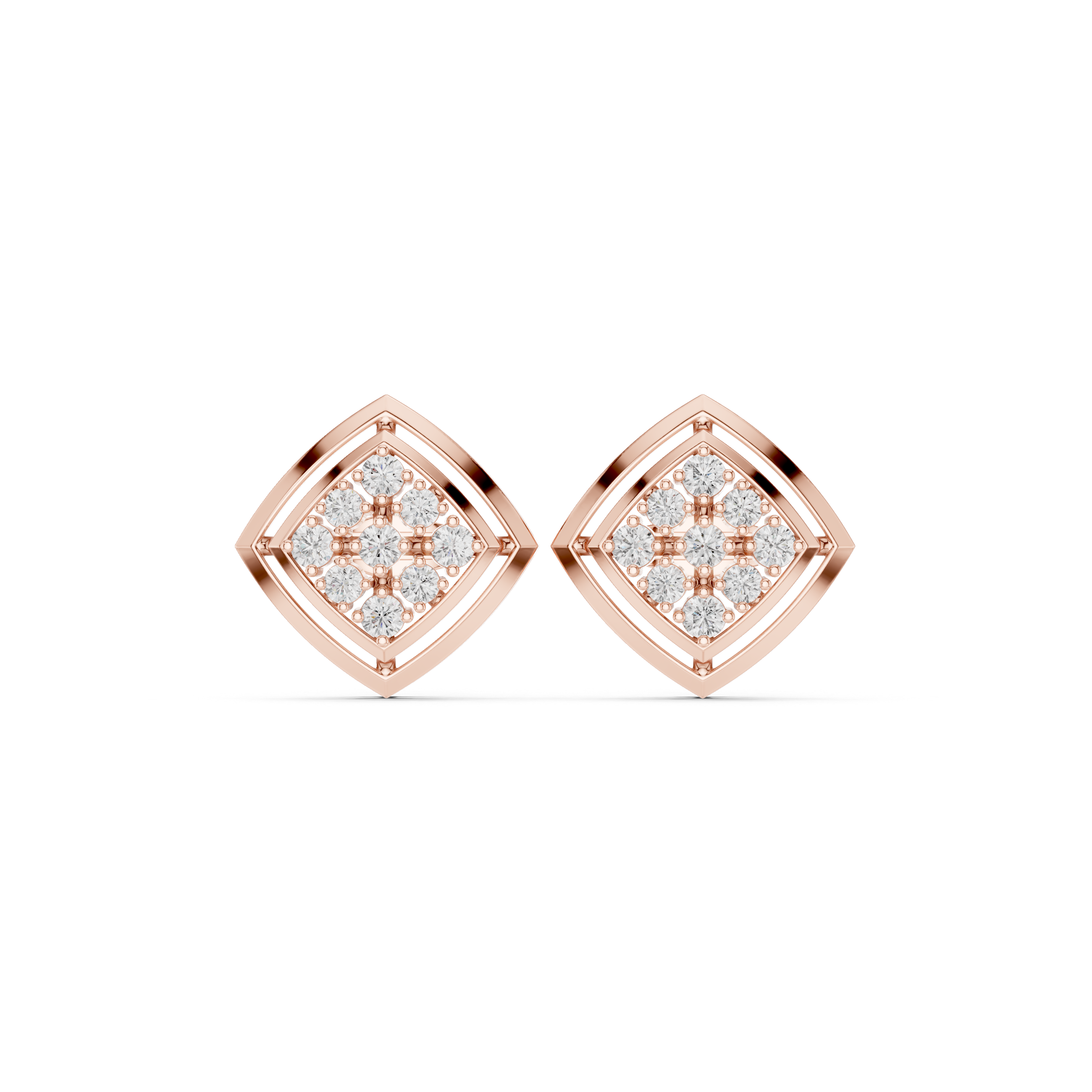 Lotus Petal Lab Grown Diamond Earrings Pairs