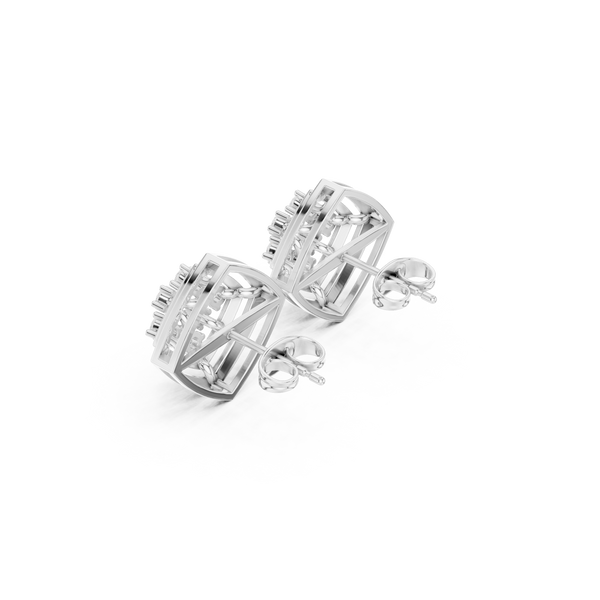 Lotus Petal Lab Grown Diamond Earrings Pairs