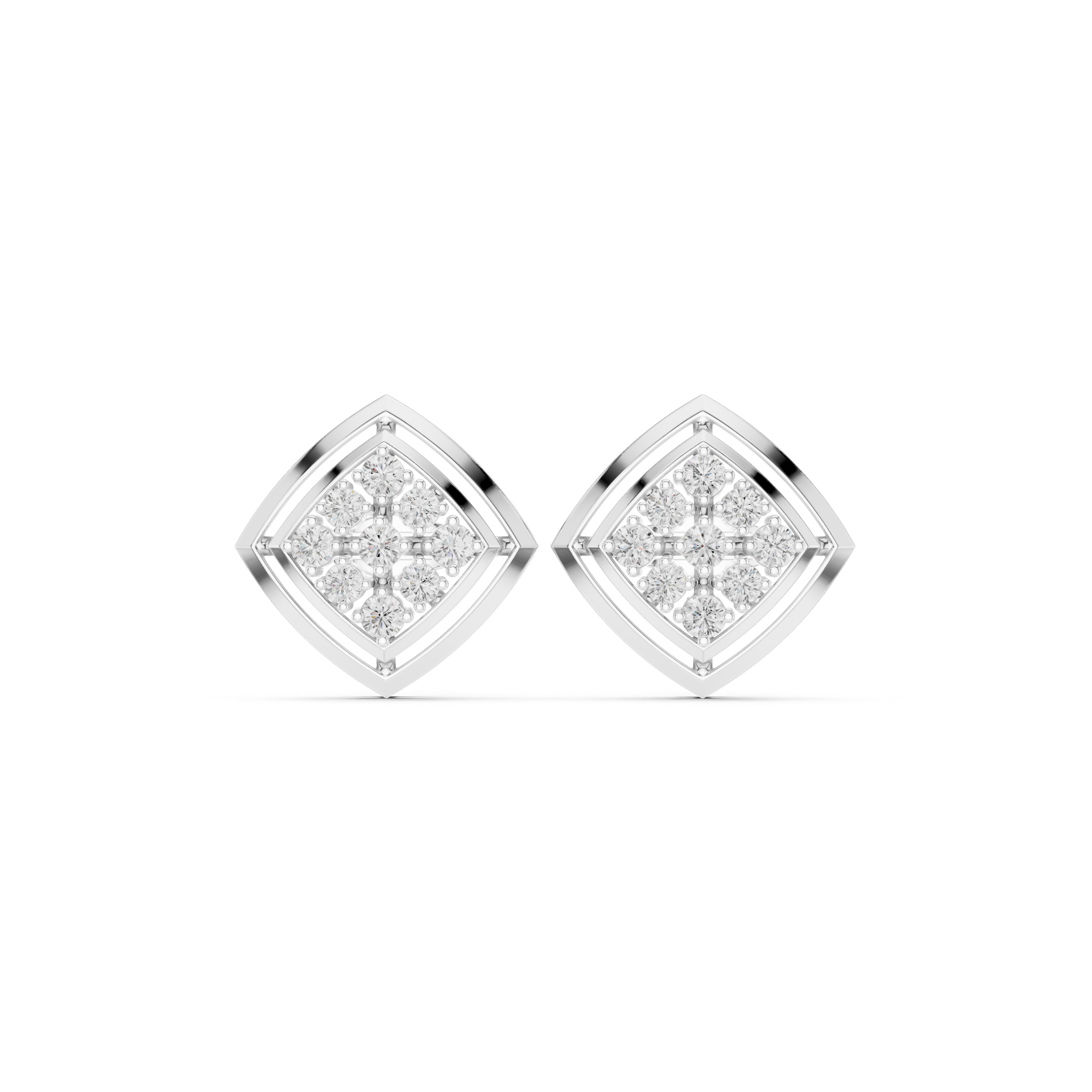 Lotus Petal Lab Grown Diamond Earrings Pairs