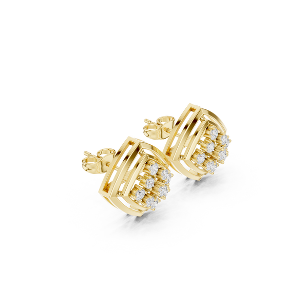 Lotus Petal Lab Grown Diamond Earrings Pairs