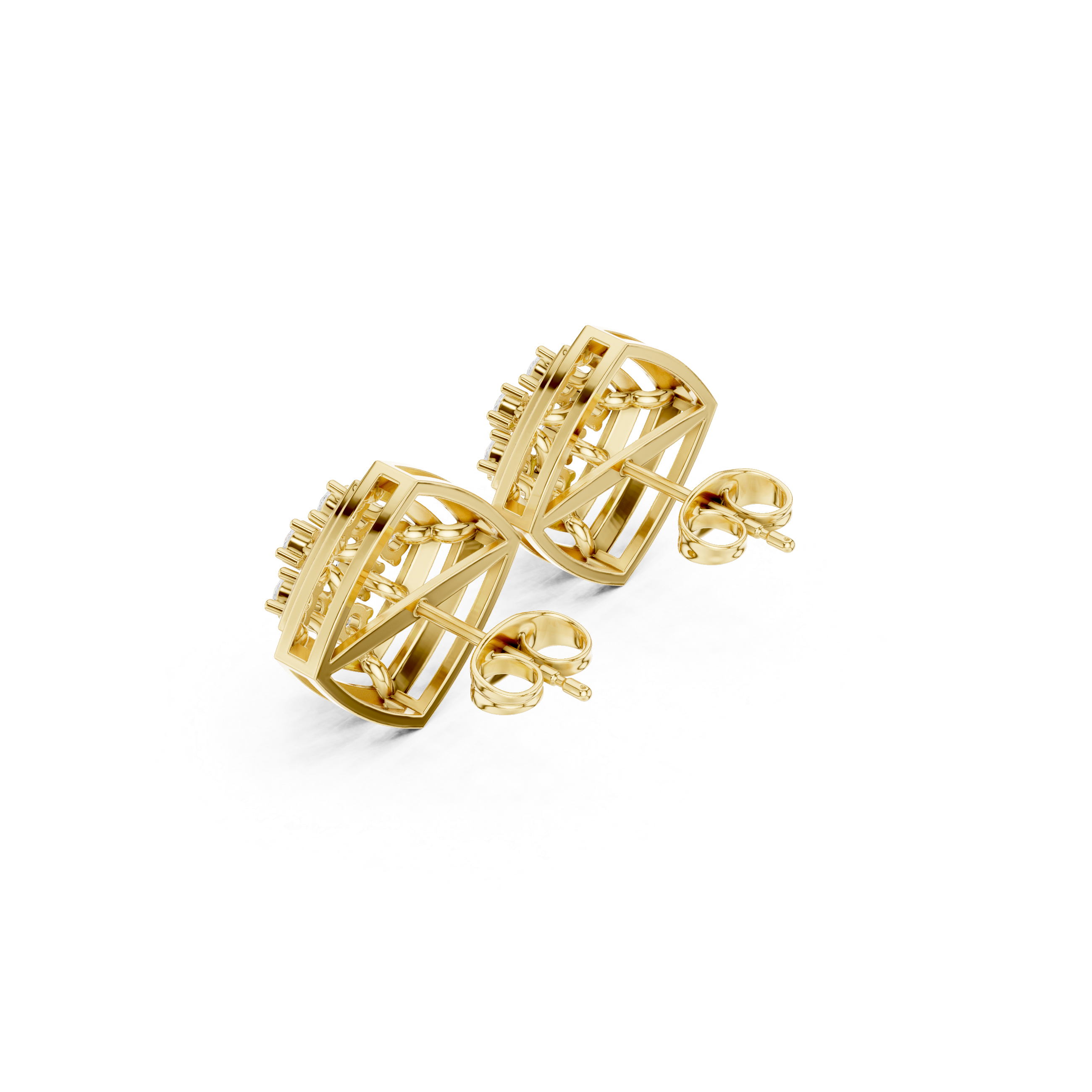Lotus Petal Lab Grown Diamond Earrings Pairs