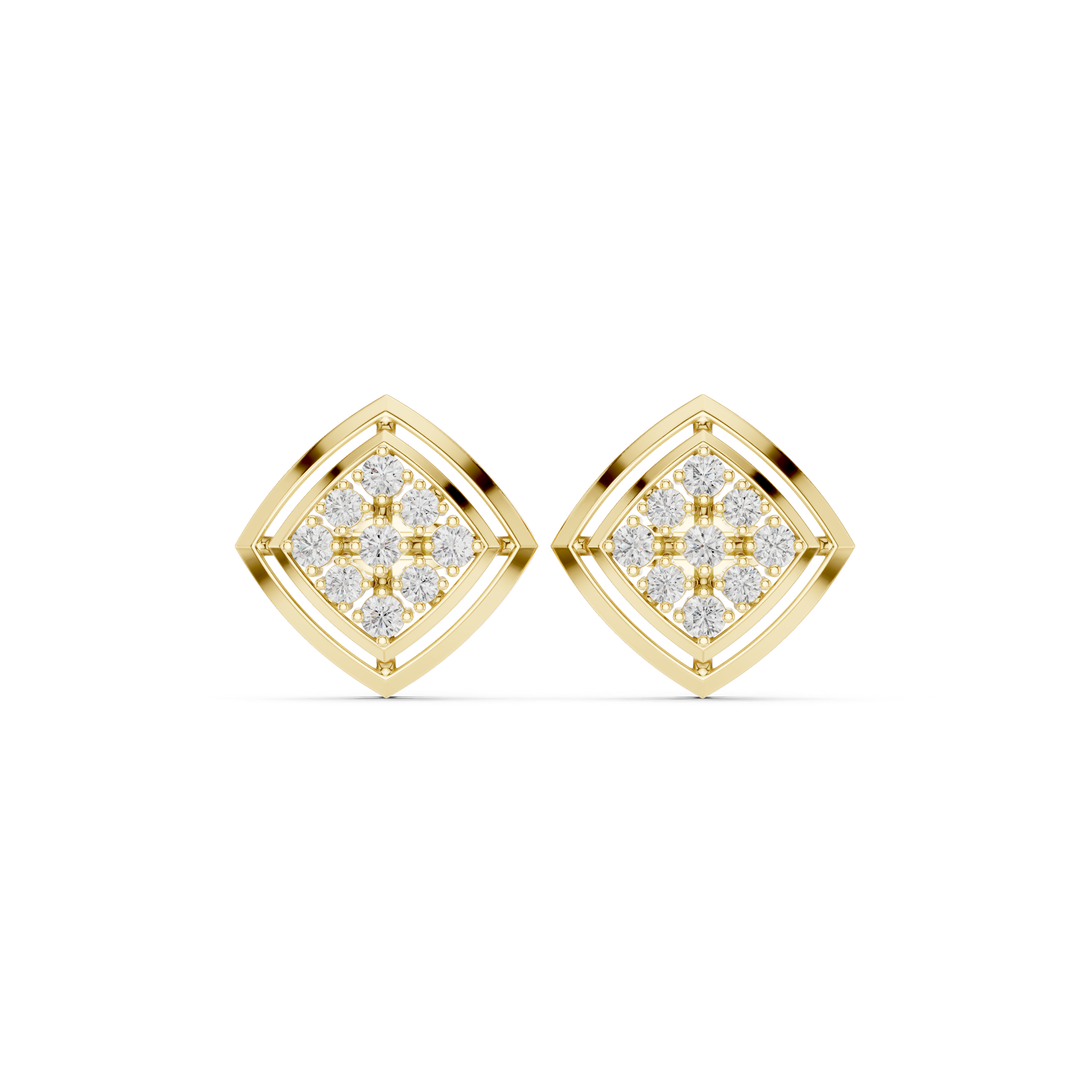 Lotus Petal Lab Grown Diamond Earrings Pairs