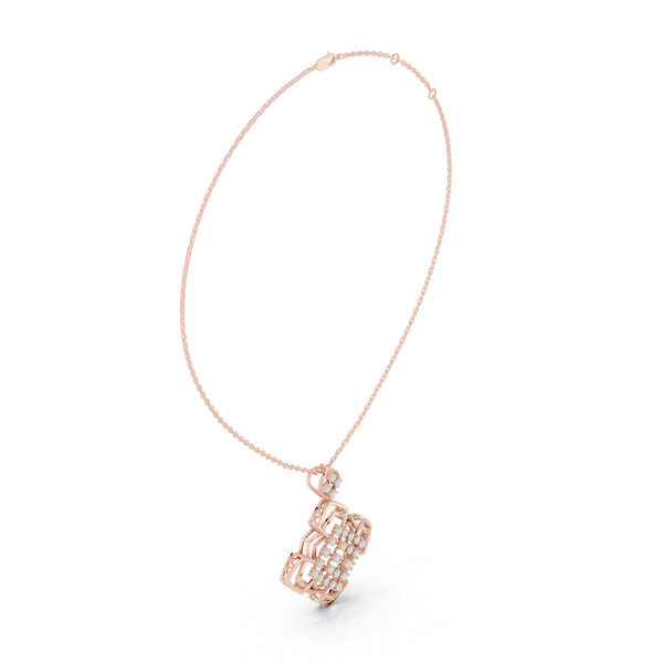 Sleek Chevron Lab Grown Diamond Cluster Pendant