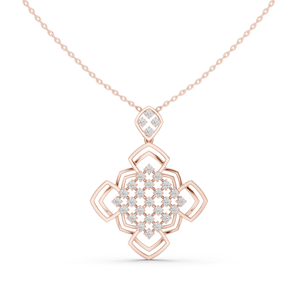 Sleek Chevron Lab Grown Diamond Cluster Pendant