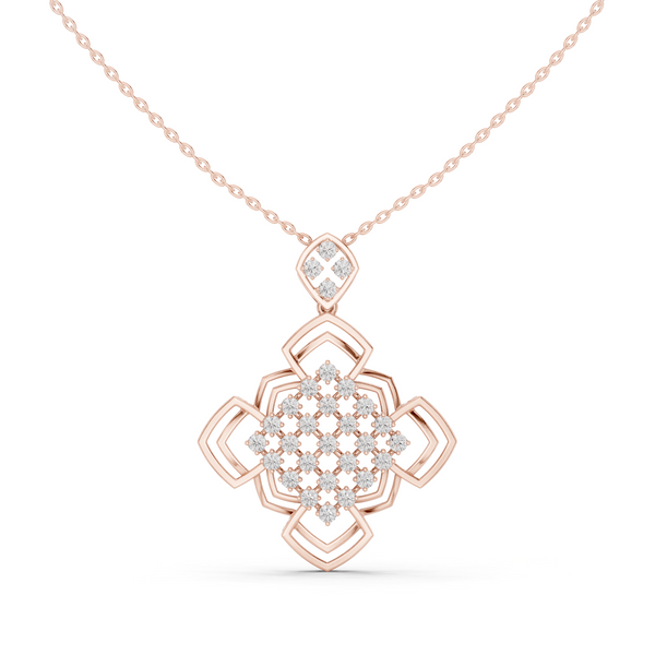 Sleek Chevron Lab Grown Diamond Cluster Pendant