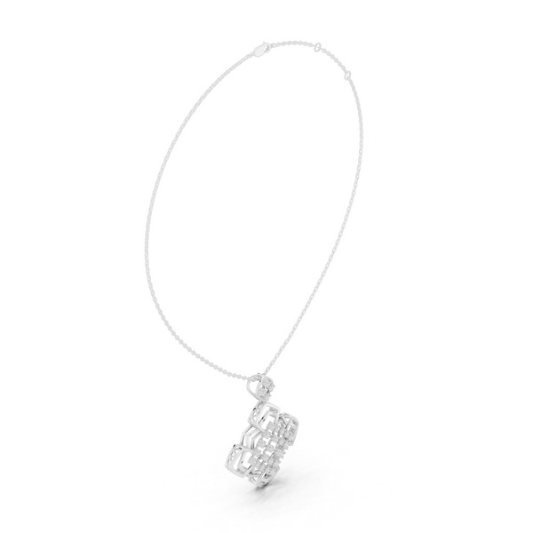 Sleek Chevron Lab Grown Diamond Cluster Pendant