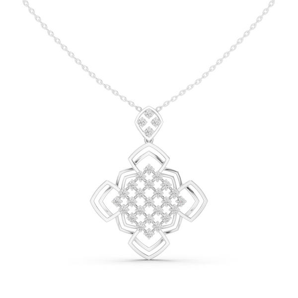 Sleek Chevron Lab Grown Diamond Cluster Pendant