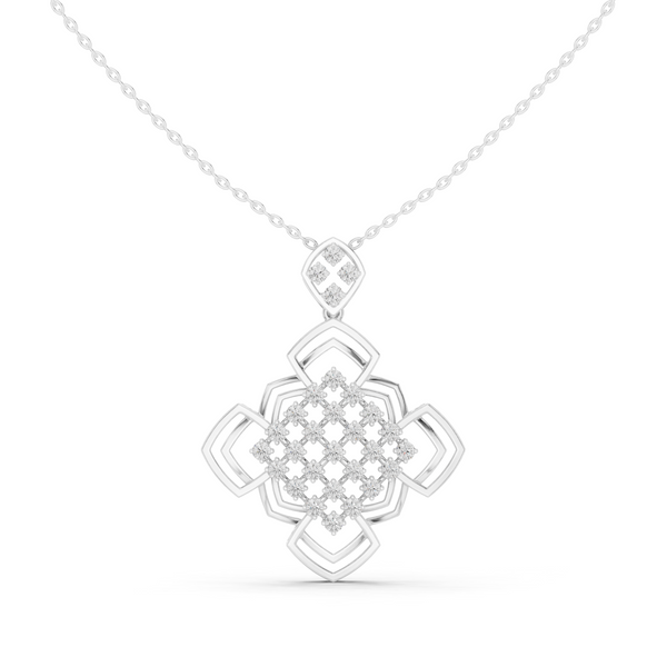 Sleek Chevron Lab Grown Diamond Cluster Pendant