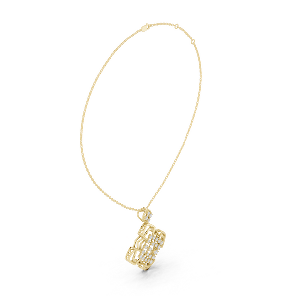 Sleek Chevron Lab Grown Diamond Cluster Pendant