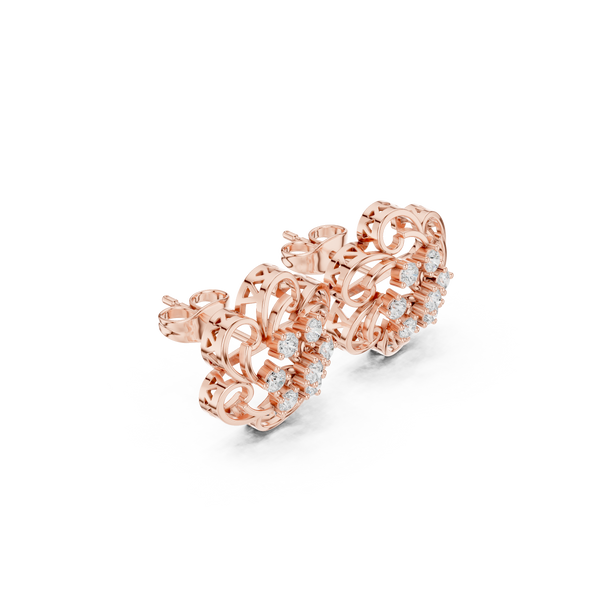 Lunar Crescent Lab Grown Diamond Earrings Hoops