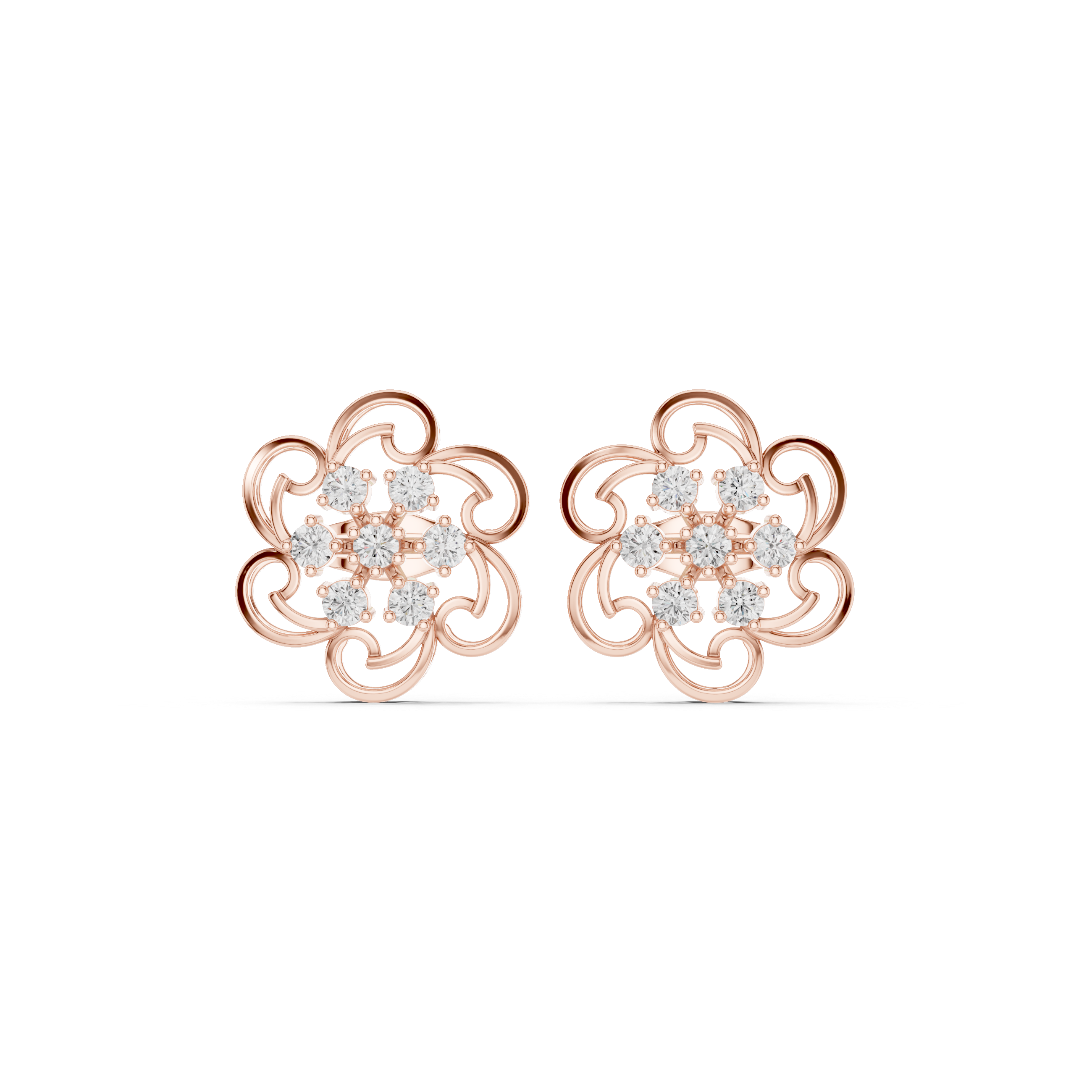 Lunar Crescent Lab Grown Diamond Earrings Hoops