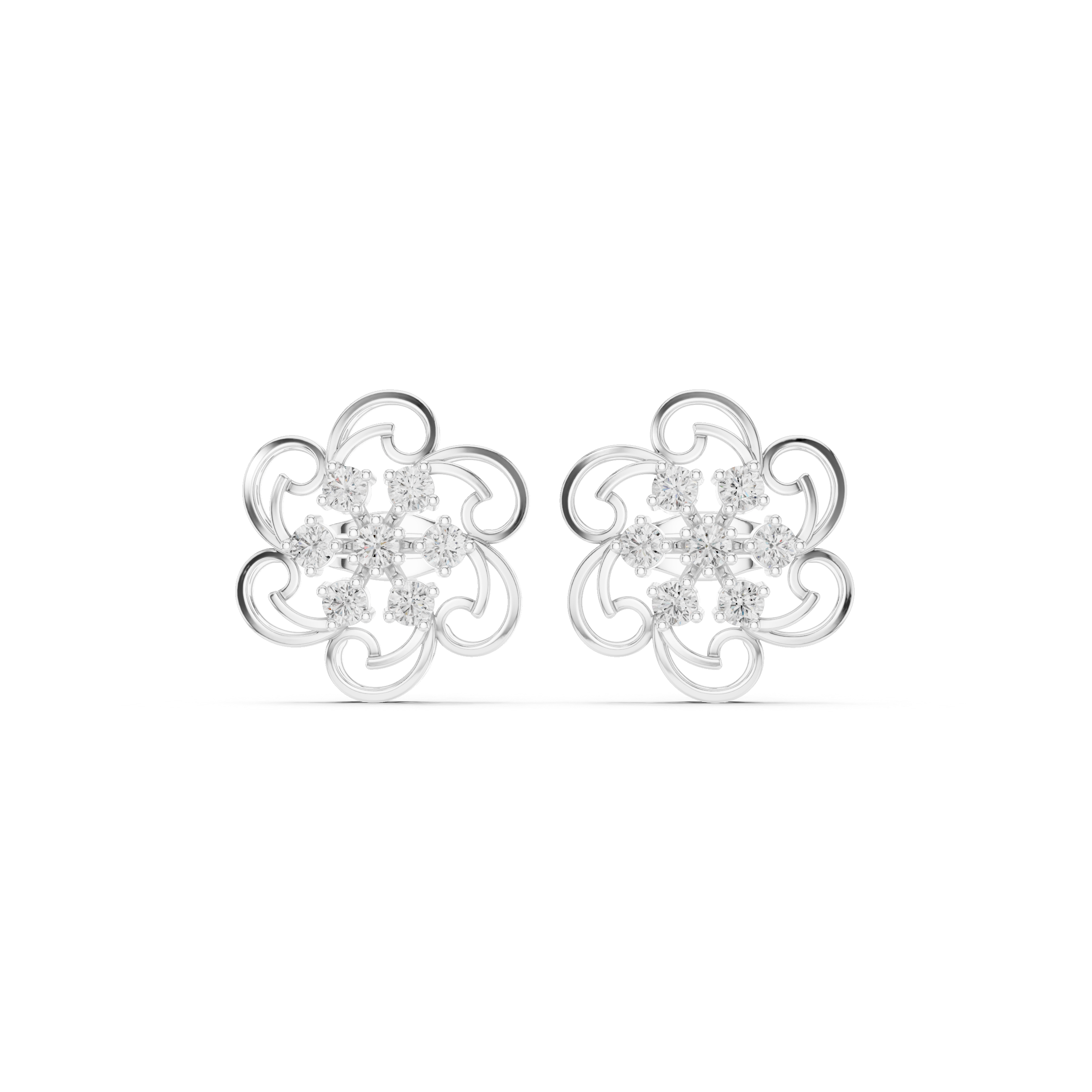 Lunar Crescent Lab Grown Diamond Earrings Hoops