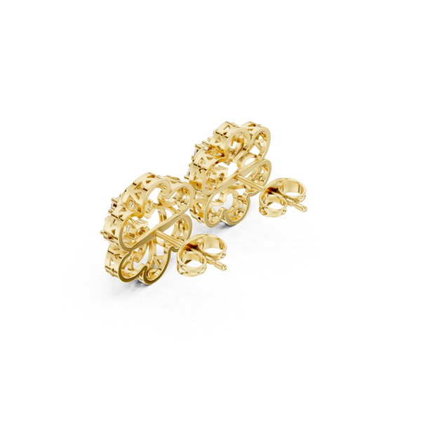Lunar Crescent Lab Grown Diamond Earrings Hoops