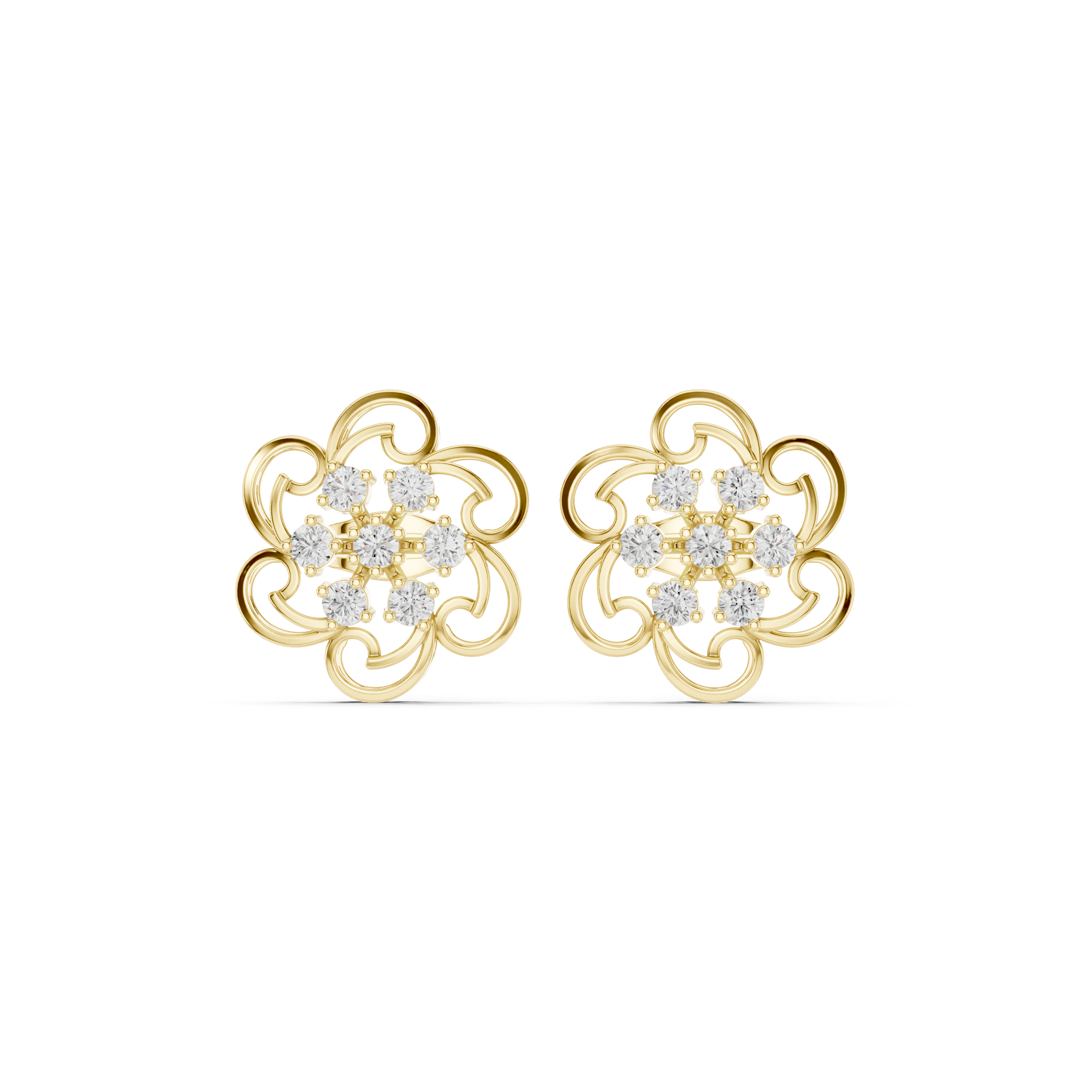 Lunar Crescent Lab Grown Diamond Earrings Hoops