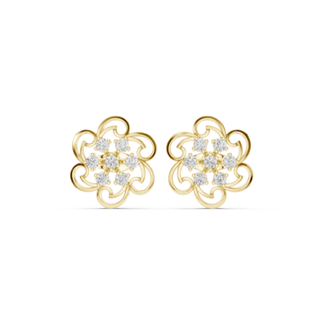 Lunar Crescent Lab Grown Diamond Earrings Hoops