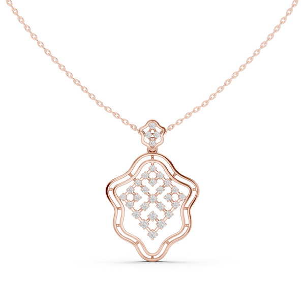 Ornate Shield Lab Grown Diamond Luxury Pendant