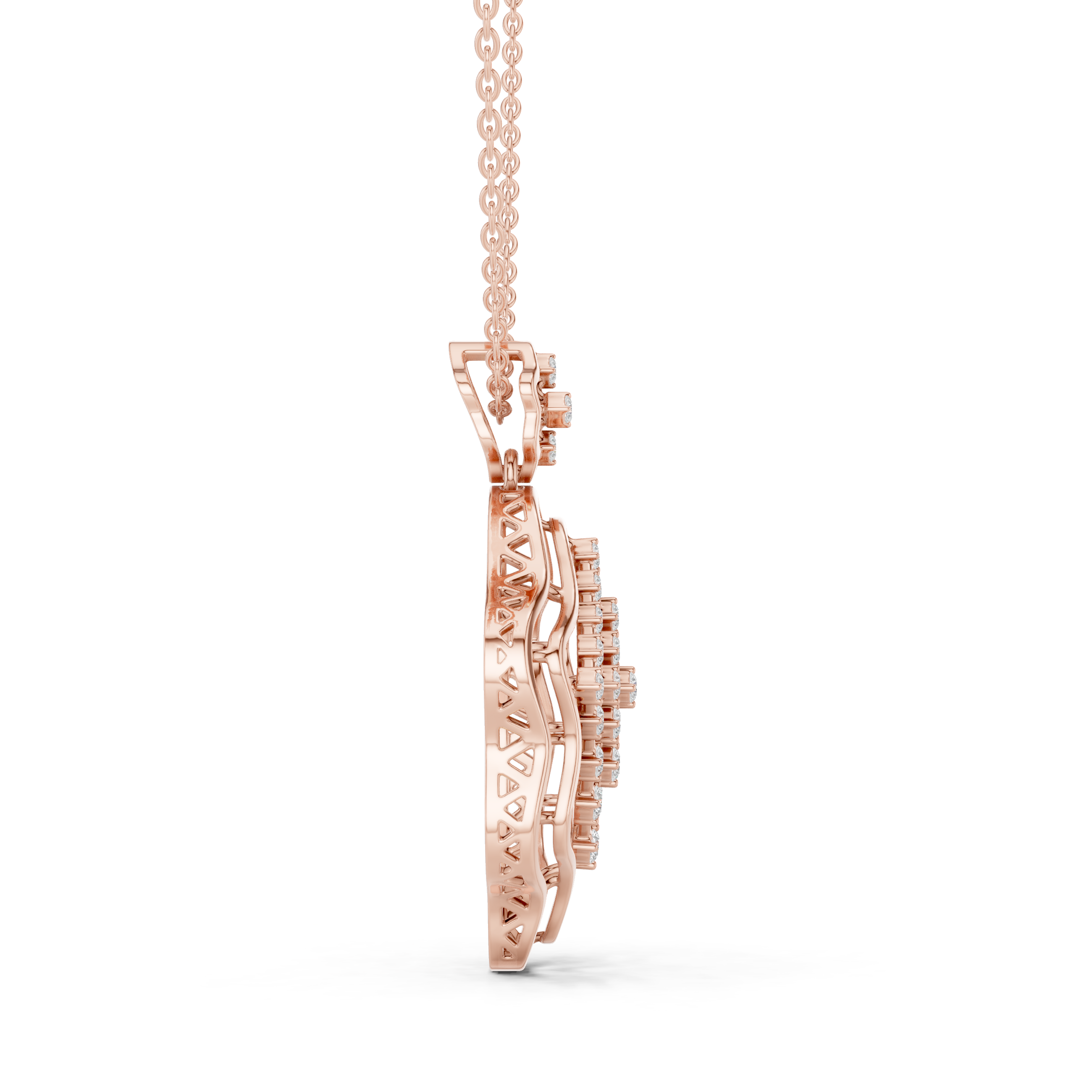 Ornate Shield Lab Grown Diamond Luxury Pendant