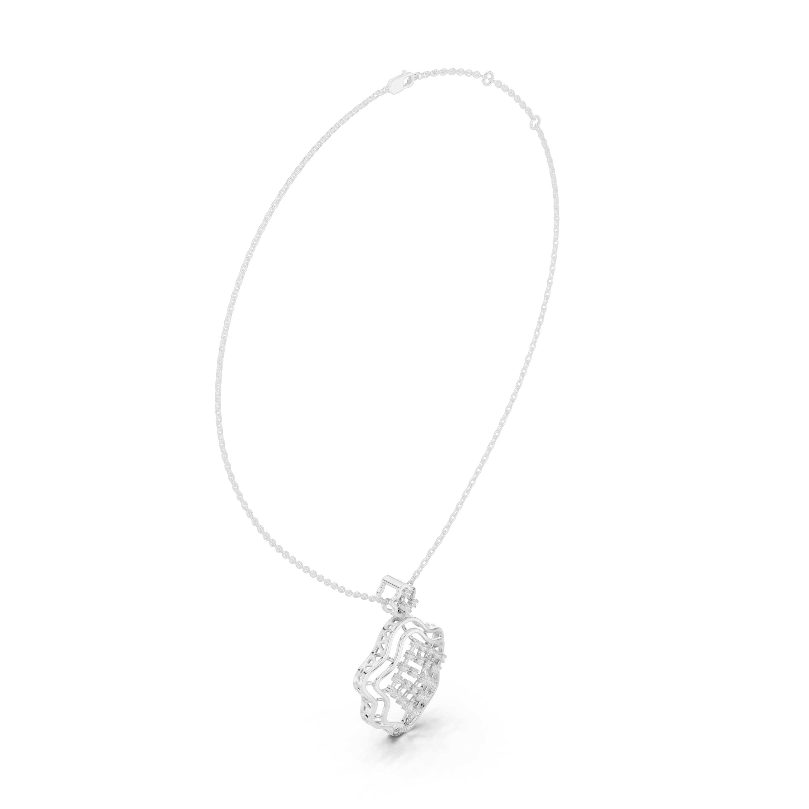 Ornate Shield Lab Grown Diamond Luxury Pendant