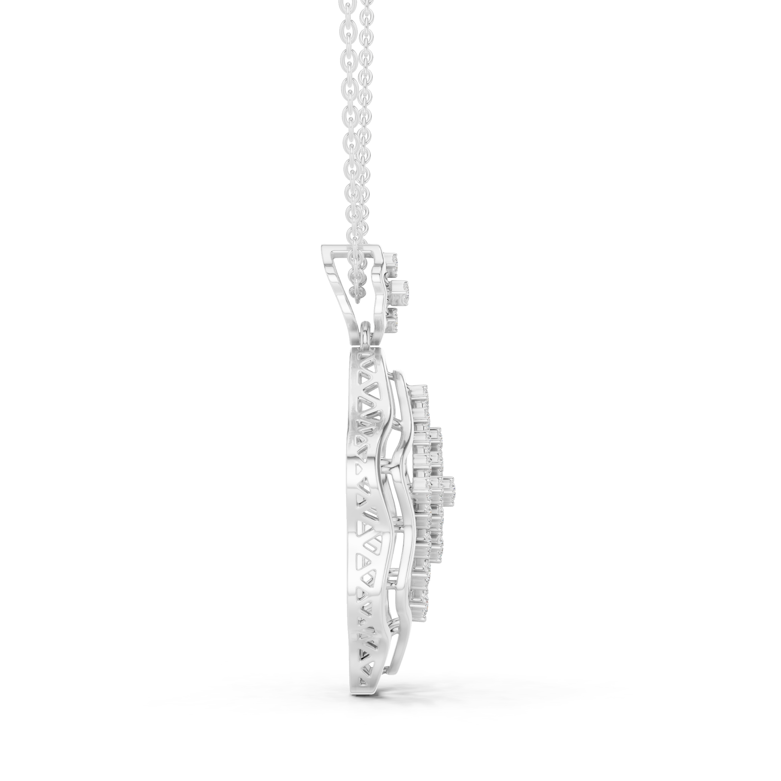 Ornate Shield Lab Grown Diamond Luxury Pendant
