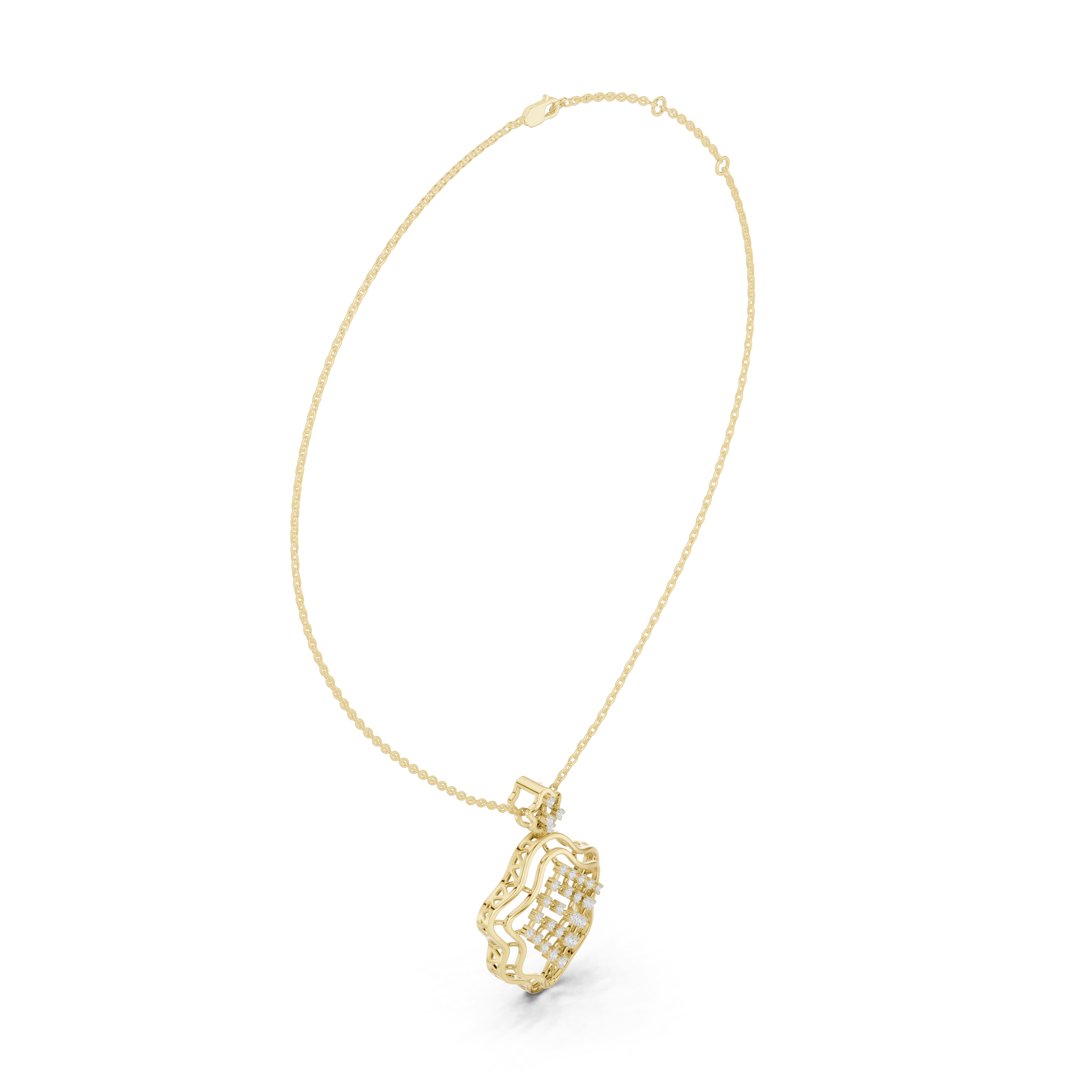 Ornate Shield Lab Grown Diamond Luxury Pendant