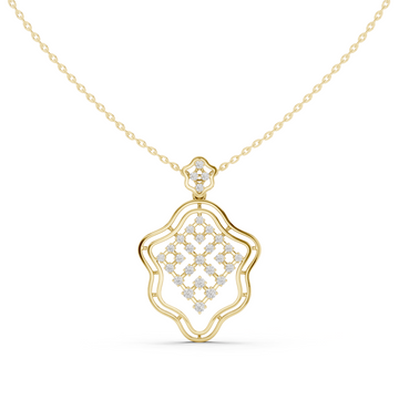 Ornate Shield Lab Grown Diamond Luxury Pendant