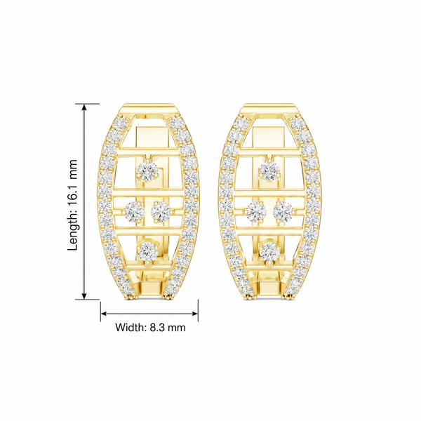 Architectural Lattice Round Hoop Earrings