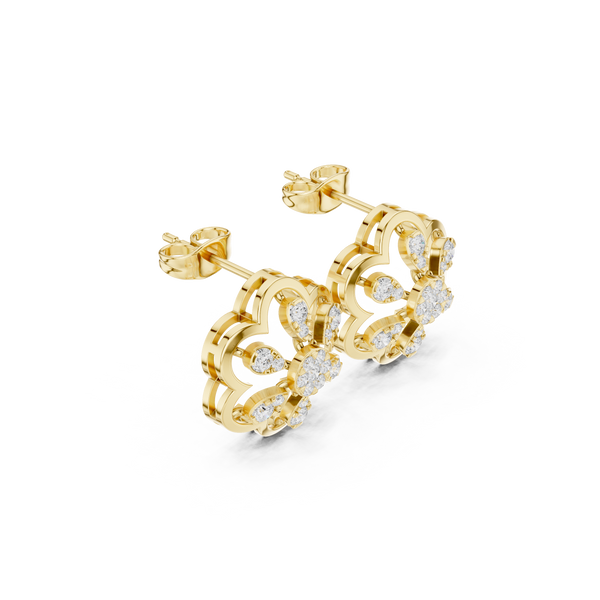 Amber Fire Lab Grown Diamond Earrings Pairs