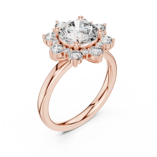 Floral Bloom lab grown diamond ring