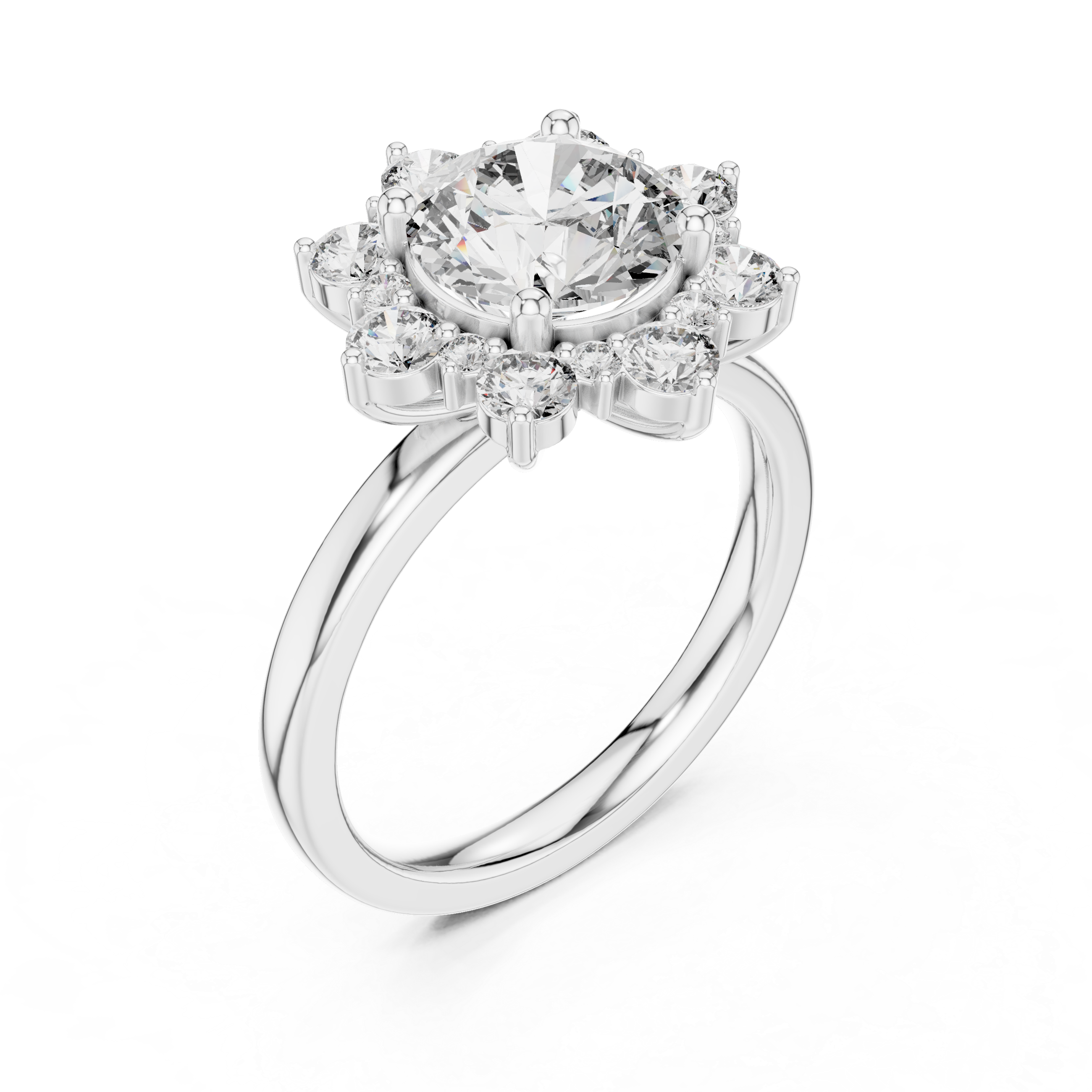 Floral Bloom lab grown diamond ring