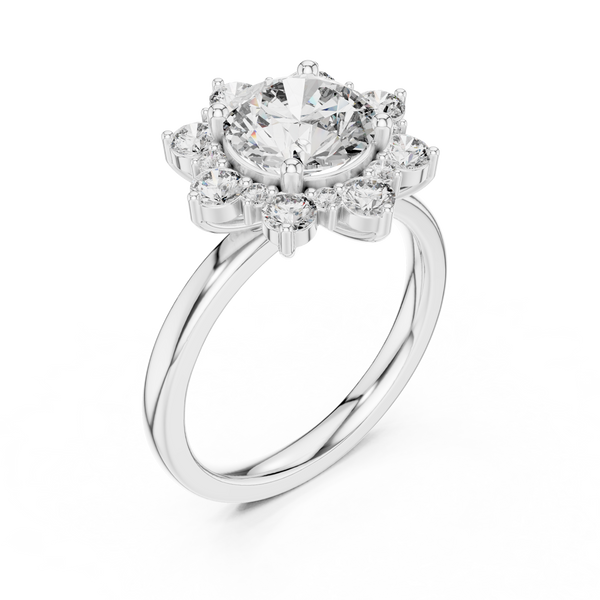 Floral Bloom lab grown diamond ring