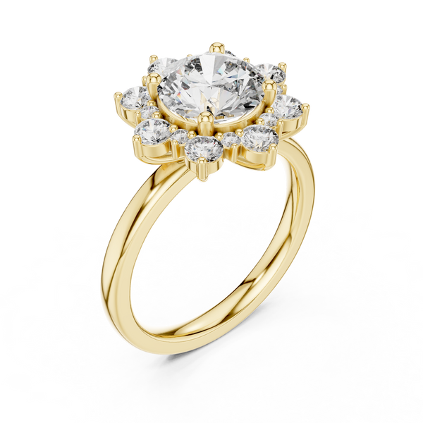 Floral Bloom lab grown diamond ring