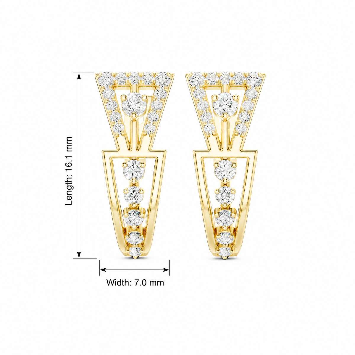 Geometrical Triangle Round Hoop Earrings