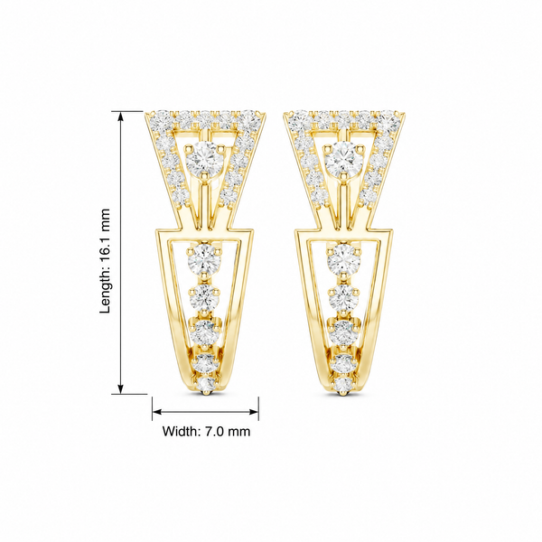 Geometrical Triangle Round Hoop Earrings