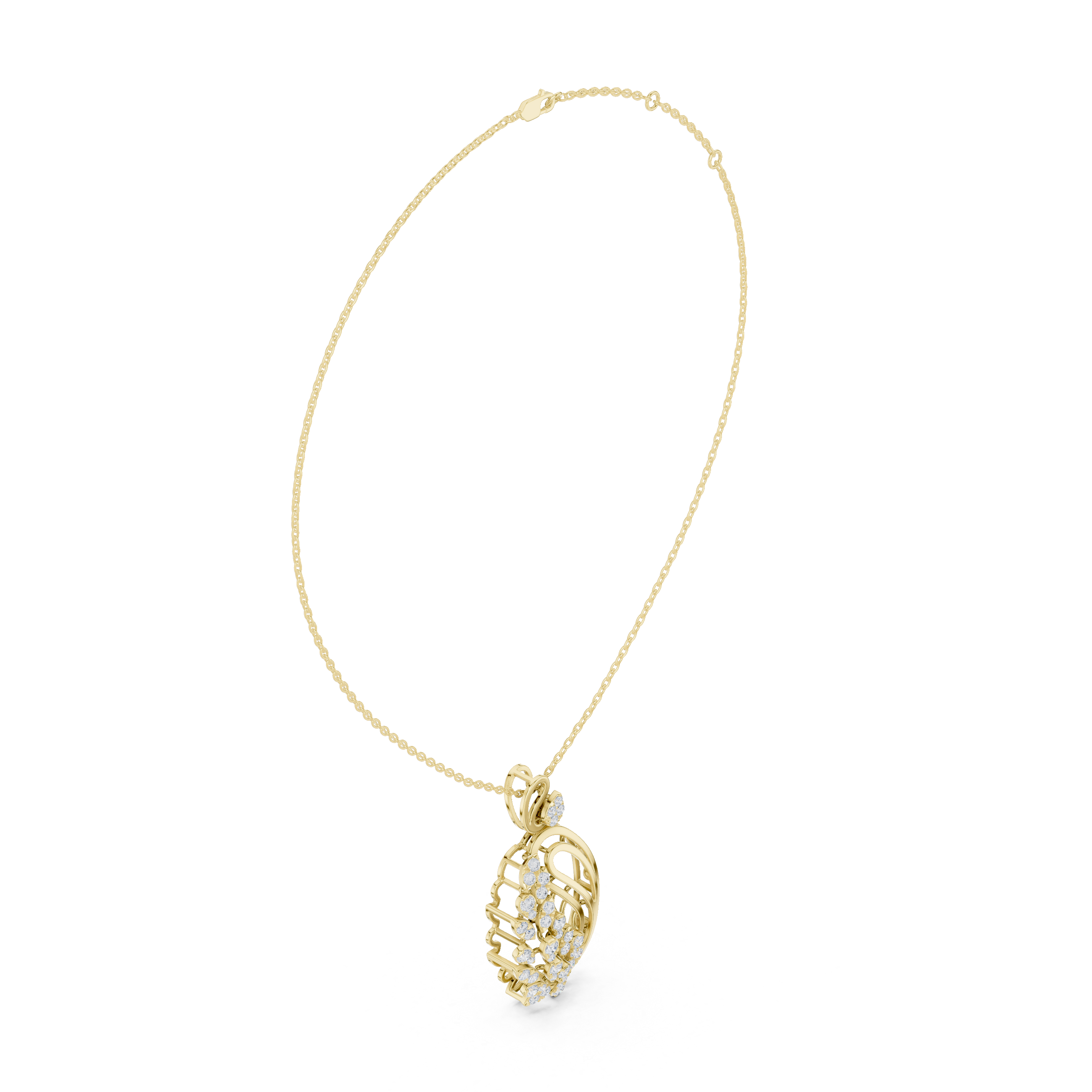 Gilded Petal Lab Grown Diamond Pendant