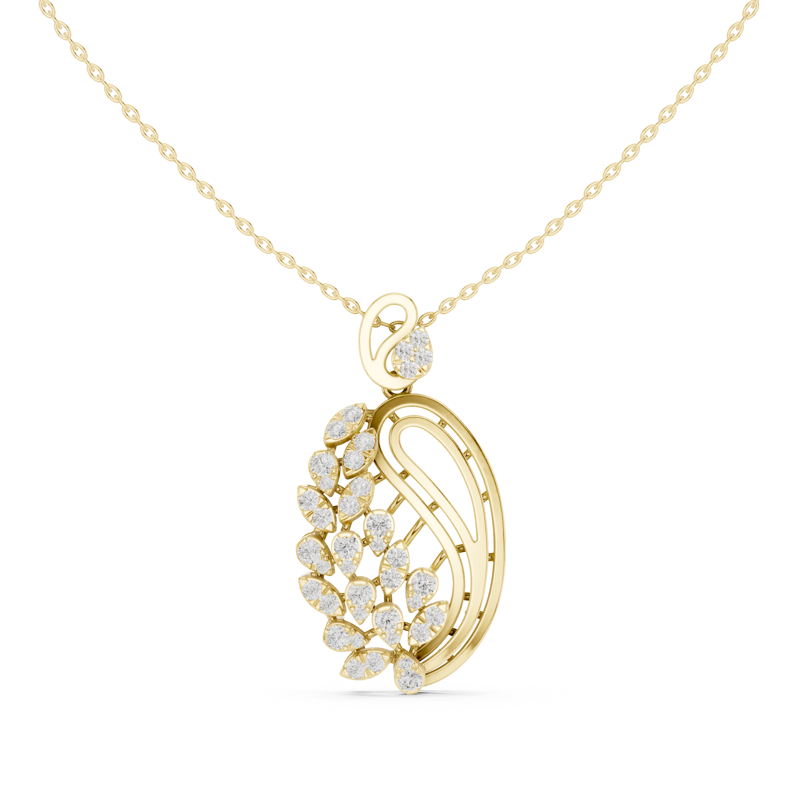 Gilded Petal Lab Grown Diamond Pendant