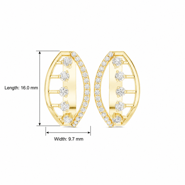 Contemporary Ladder Oval Hoop Earrings