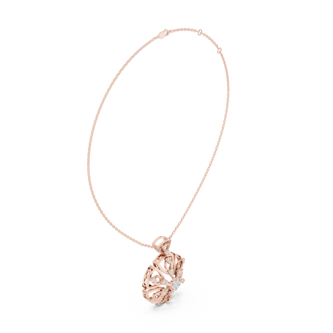 Regal Swirl Lab Grown Diamond Solitaire Pendant