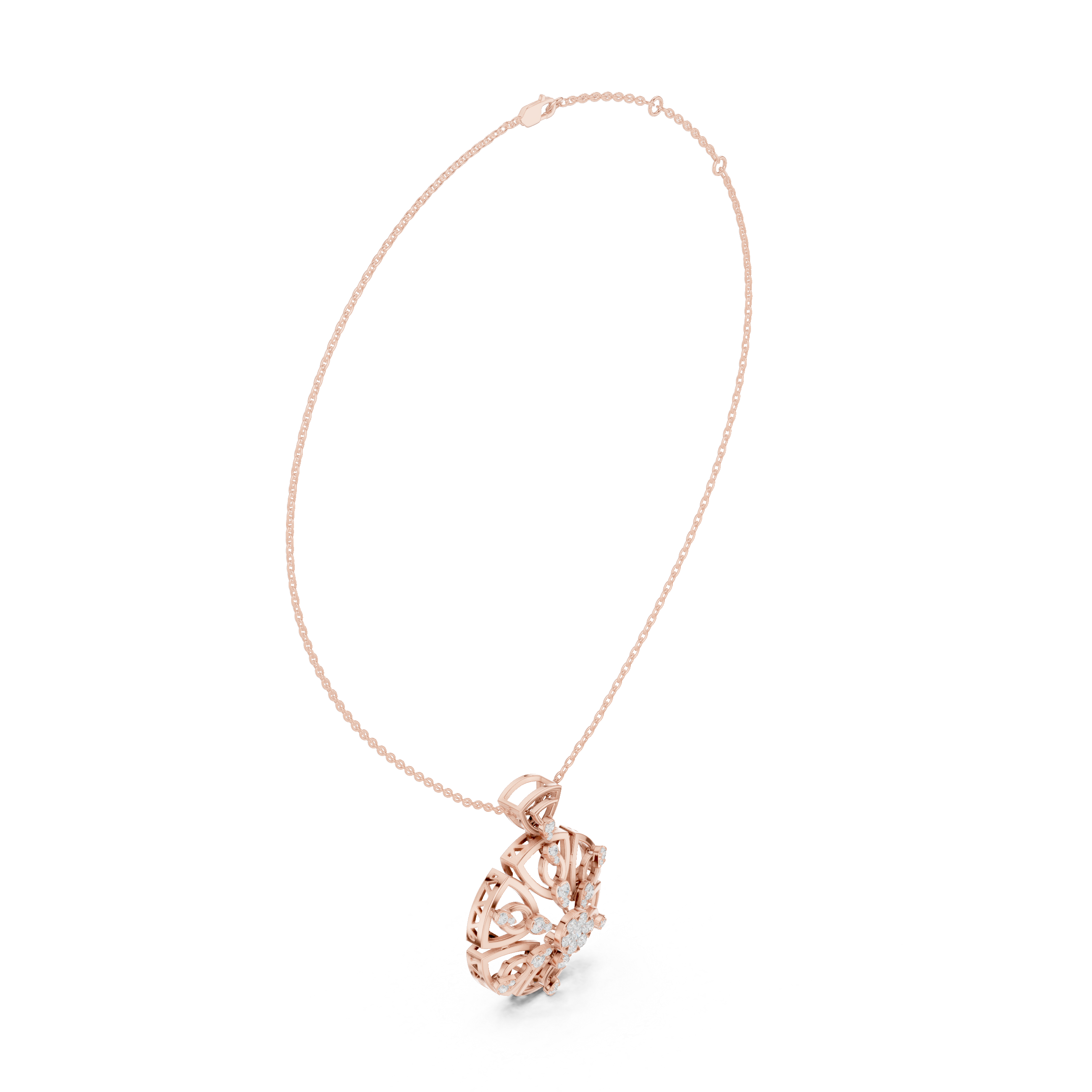 Regal Swirl Lab Grown Diamond Solitaire Pendant