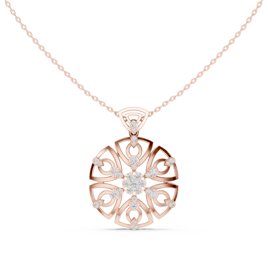 Regal Swirl Lab Grown Diamond Solitaire Pendant