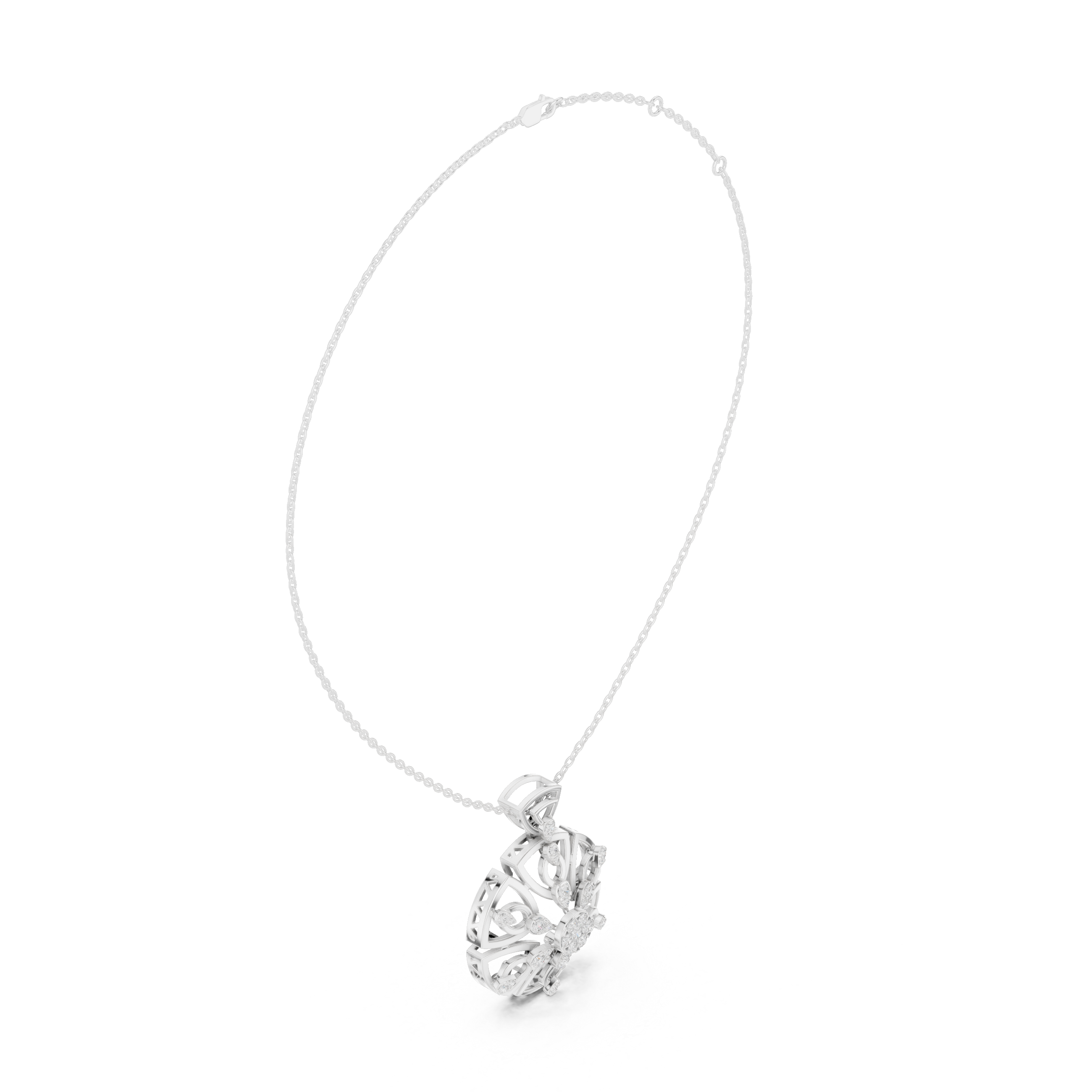 Regal Swirl Lab Grown Diamond Solitaire Pendant