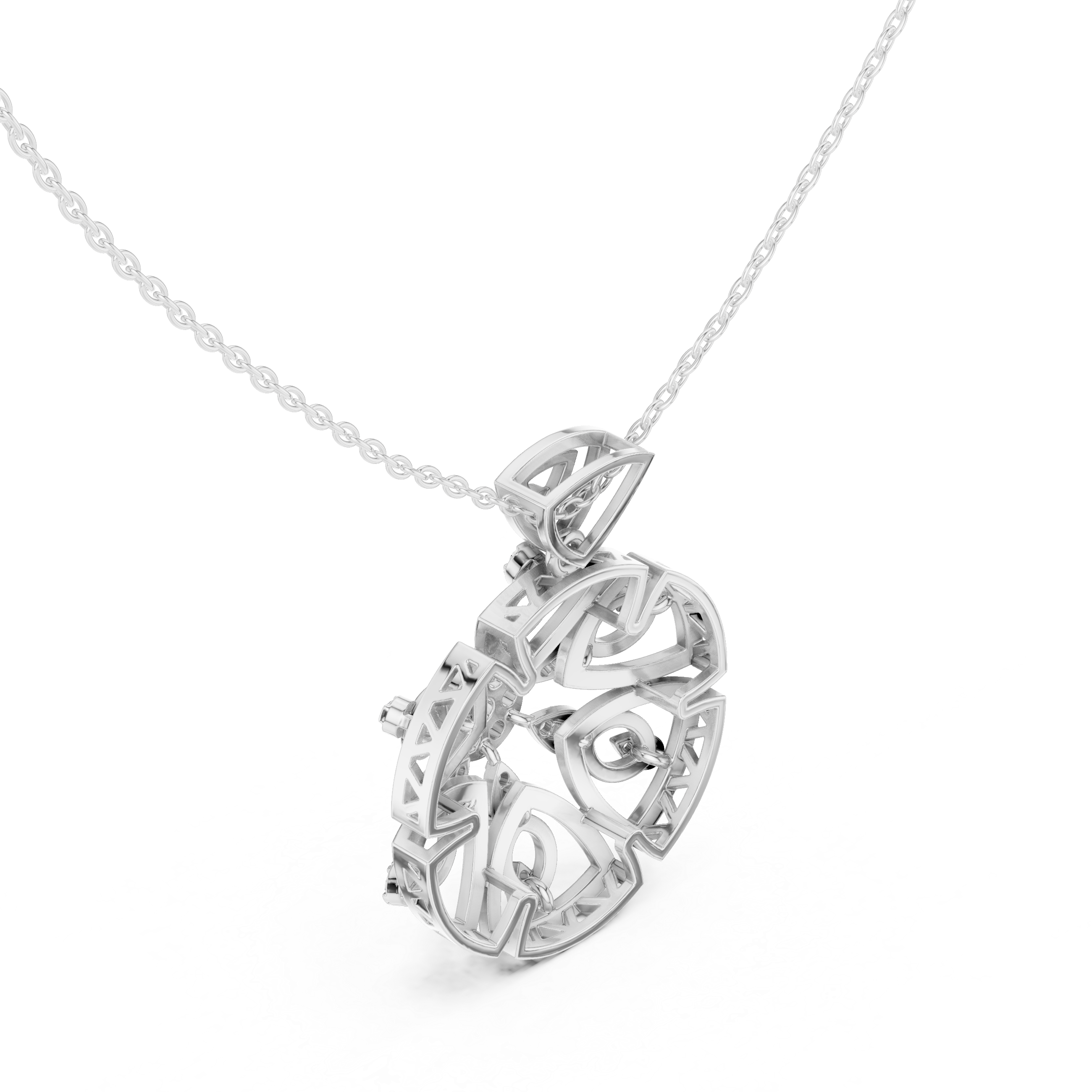 Regal Swirl Lab Grown Diamond Solitaire Pendant