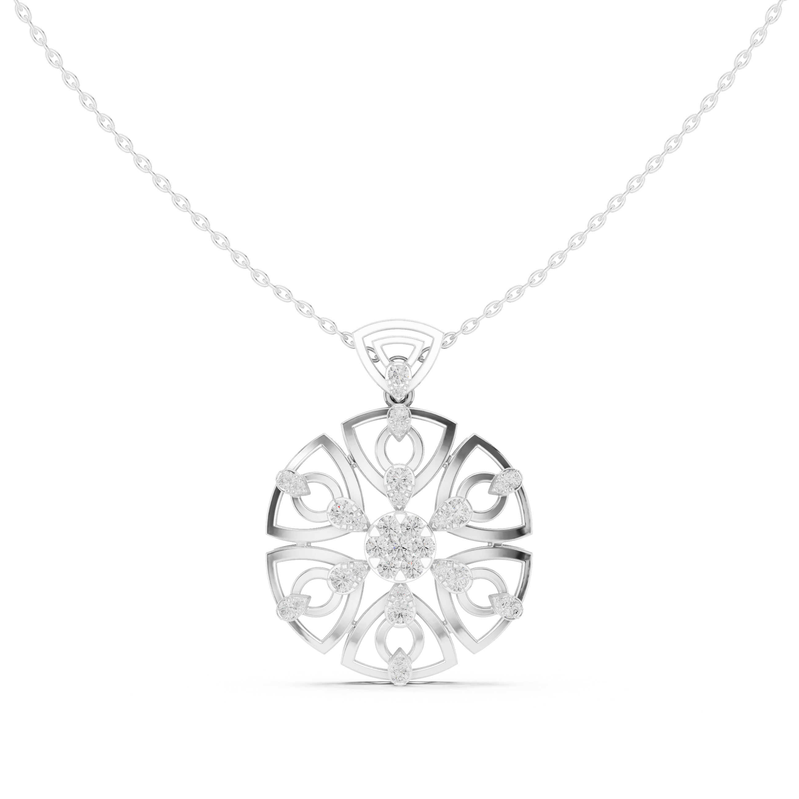 Regal Swirl Lab Grown Diamond Solitaire Pendant